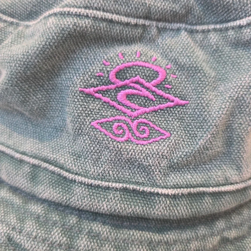 Rip Curl Washed Canvas Bucket Hat Teal Green Pink Embroidered Logo S/M CHAAG9